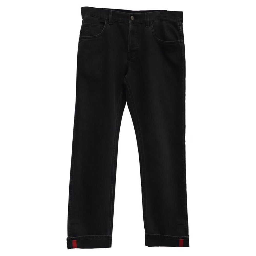 Gucci Web Regular-Fit Jeans in Black Cotton